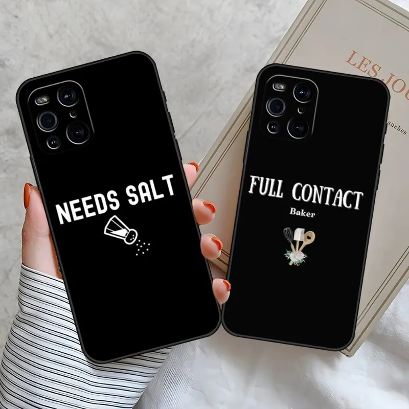 Chef Cooking Kitchen Gift Phone Case Per Oppo Find X3 X2 X5 Reno 8 6 7 4 Pro Plus A57 A16 A54 A74 A54 A97 A53 Black Coque