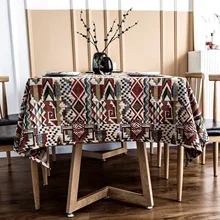 

Polyester Tablecloths, Waterproof Table Covers Geometric Shape White Dining Table Coffee Table Deco