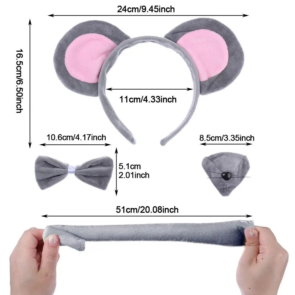 Funny Pig Ears Nose Tail Bow Tie Fancy Dress Costume Kit For Adults Kids Halloween Dress-up Play Costume Accessories