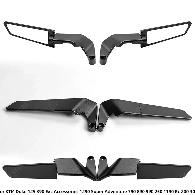 KTM 듀크 125 390 Exc 액세서리, 1290 슈퍼 어드벤처 790 890 990 250 1190 RC 200 300 오토바이 거울 스텔스 윙렛