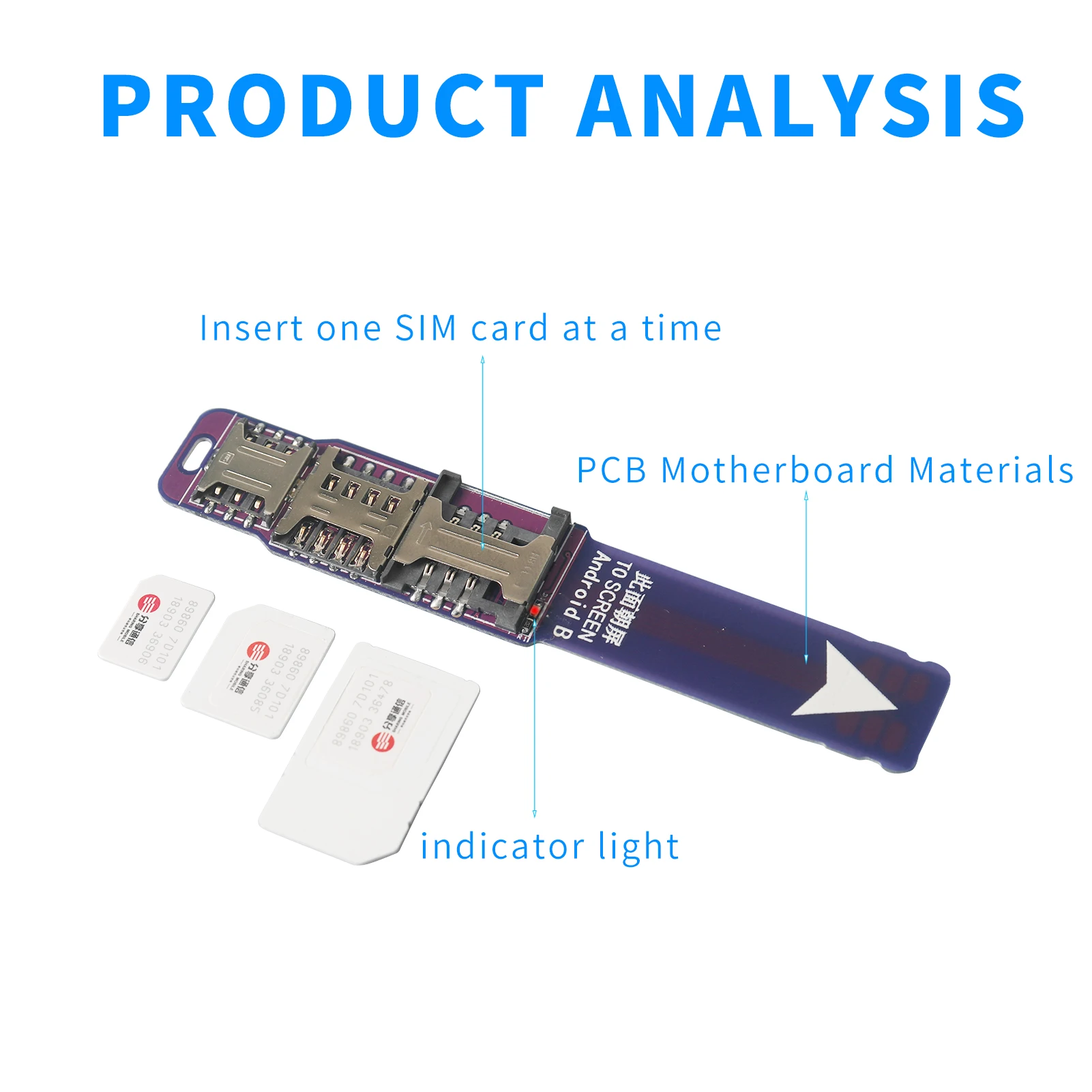 3-in-1 Cell Phone IC Card Activation Tool Micro SIM Card Converter Sim Adapter External Slot Extender