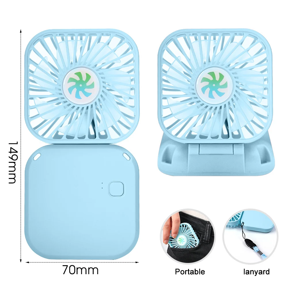 Portable USB Fan Mini Air Cooler Summer Fashion 3 Mode Fan Rechargeable Office Home Outdoor Hanging Neck Handheld Desk