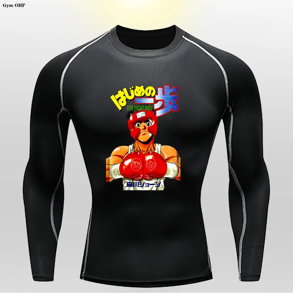 Children's High Elasticity Tight T-shirts Anime Printed Themed Clothing Quick Drying Sweat Absorbing Breathable GYM