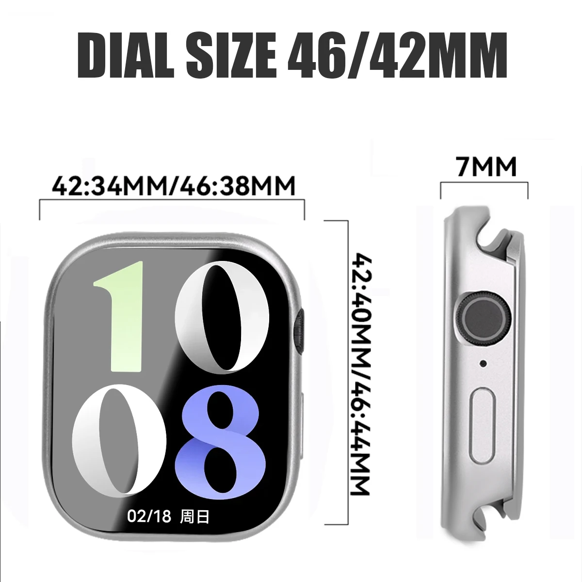 Premium Alloy All-Inclusive Metal Frame Case for Apple Watch - Aluminum Cover
