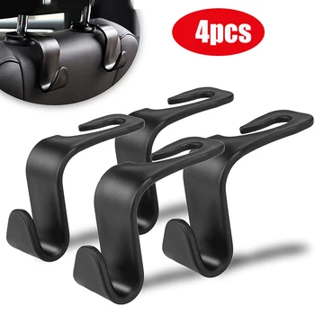 4Pcs Car Headrest Hooks Seat Back Organizer 1