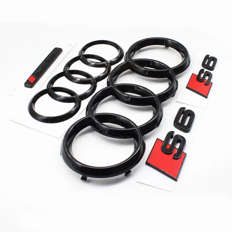 Glossy Black Hood & Trunk Emblem Badge Stickers - Car Styling Accessories