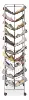 10 Tier 60 Pair Metal and Mesh Rolling Shoe Rack 4