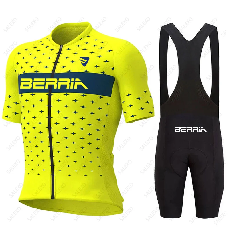 BERRIA Summer Cycling Jersey Set Men New Breathable MTB Cycling Clothing Mountain Bike Wear Clothes Maillot Ropa Ciclismo Hombre