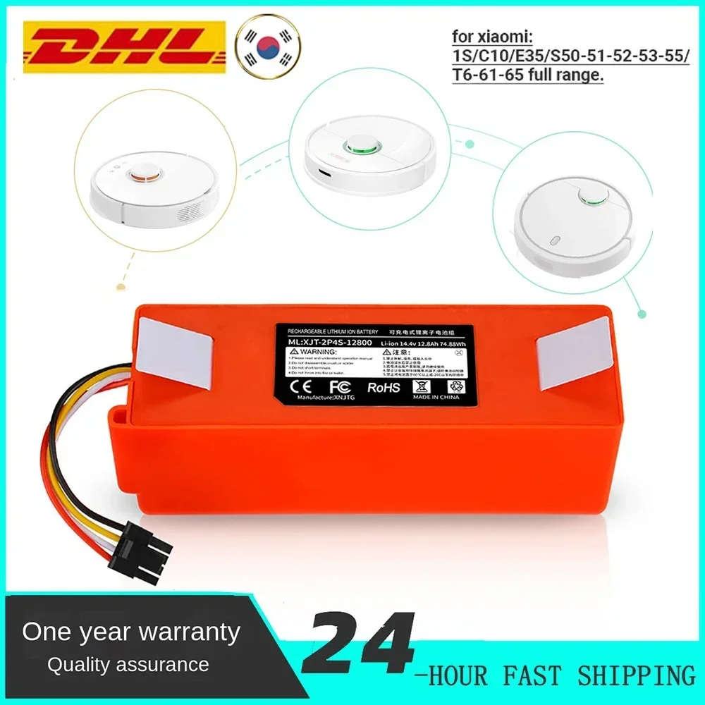 

Newest 12800mAh 14.4V li-ion battery for XIAOMI ROBOROCK Vacuum Cleaner S50 S51 T4 T6 mi robot Vacuum Cleaner accessories