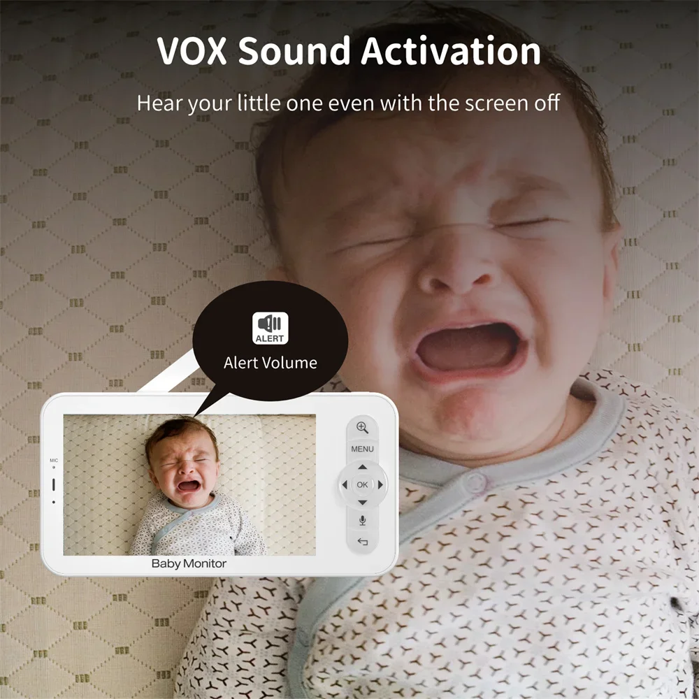 5 Inch Wifi Baby Monitor HD LCD Babyphone Video Baby Camera Nanny Mobile Phone APP Control PTZ Lullabies For New Born wireless baby monitor video baby monitor