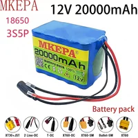 Batterie au lithium intégrée de grande capacité, adaptée aux équipements électroniques de petite puissance, 3S5P, BMS 20Ah, 12V, 20000mAh, 18650 Nouveau 1