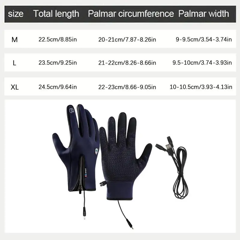 Heated Work Gloves Rechargeable Hand Warming Gloves Non-Slip Winter Gloves With Zipper Design Ice Fishing Gear For Men Women 6