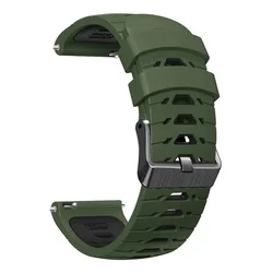 Silicone 22mm Wrist Strap - Premium Replacement Watchband Bracelet - 22mm Width (Military green black)