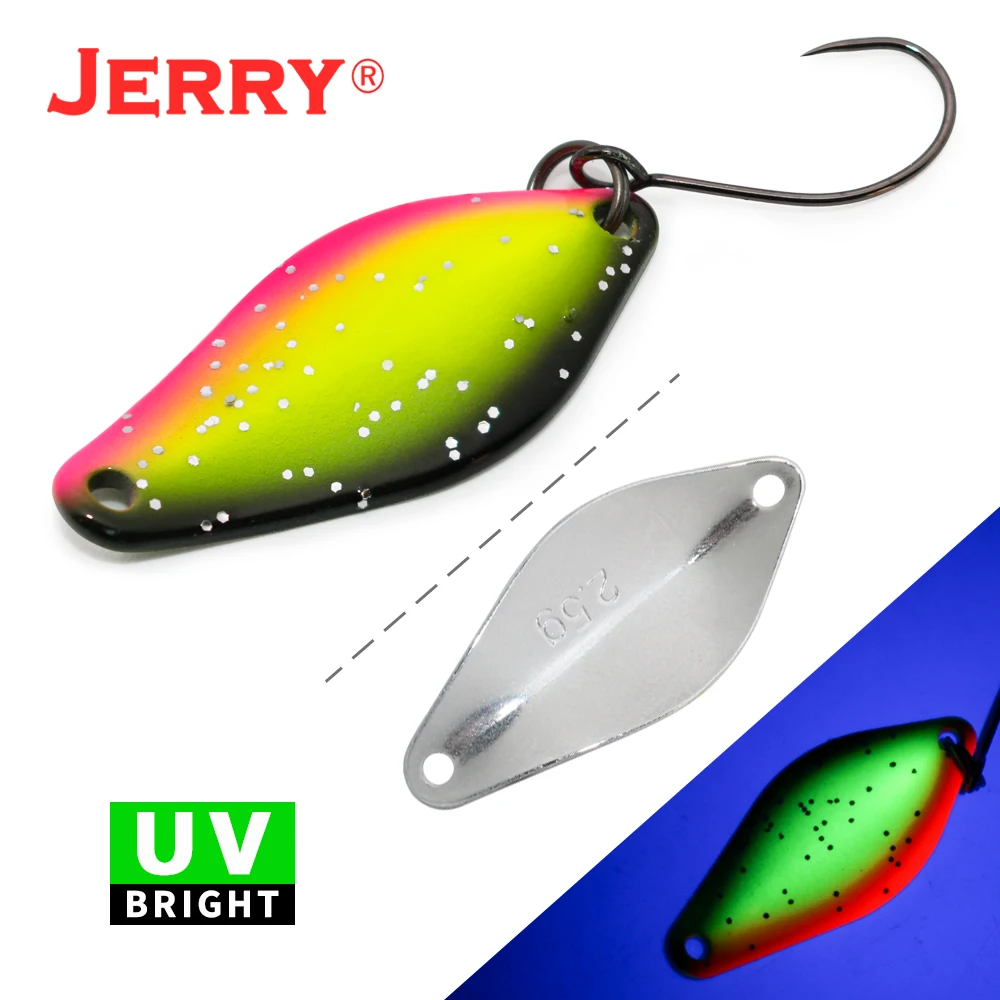 Jerry Cepheus Trout Lures Mini Brass Fishing Spoons 2.5g Freshwater Spinner  Bait Pesca Baubles Single Hooks Fishing Tackle