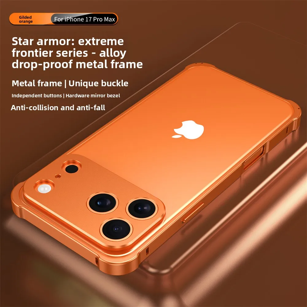 Sleek Aluminum Alloy Phone Case with Camera Protection and Shockproof Design