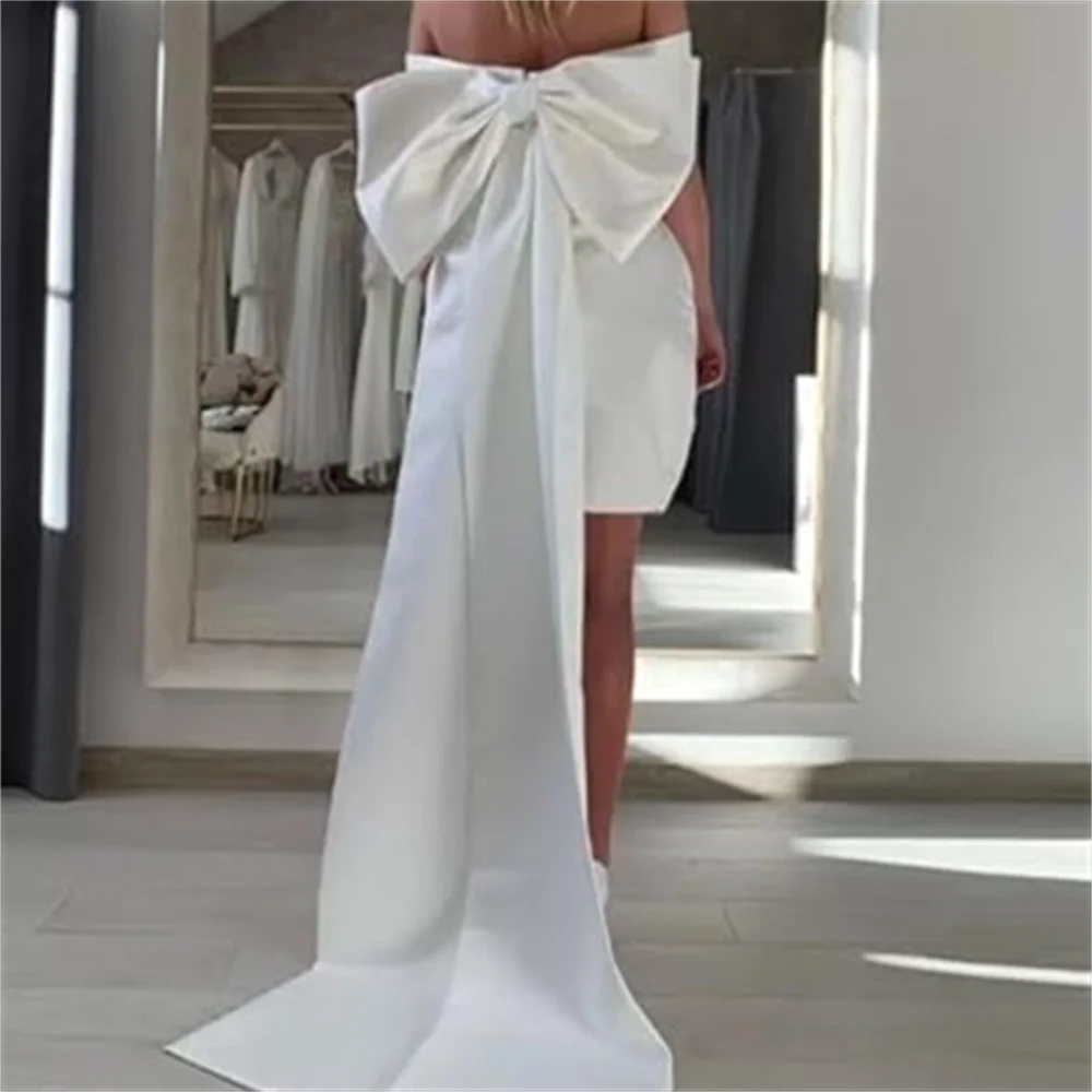 Amore elegante grande fiocco per abiti da sposa abiti da sposa donna staccabile treno papillon cinture in vita bianche fiocco per le donne moda - Image 3