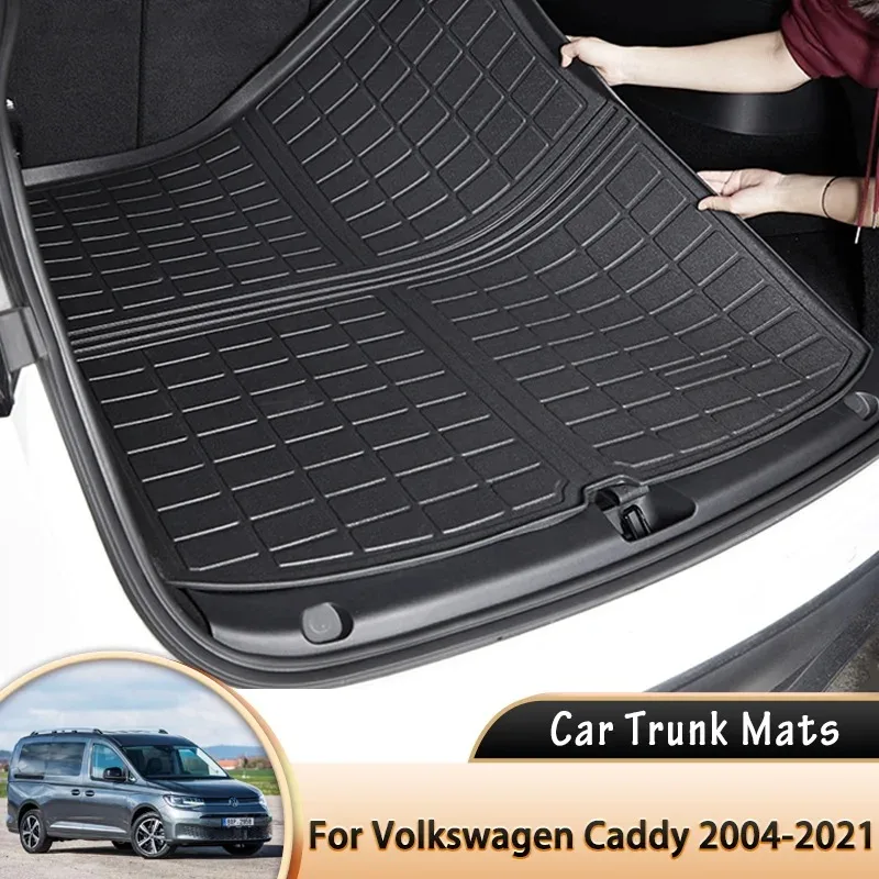 

for Volkswagen VW Caddy Skoda Roomster MK3 2K 2004~2021 2020 Car Rear Trunk Mat Waterproof Protective Liner Trunk Tray Floor Mat