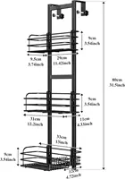 Over The Door Shower Caddy Pantry Organizer Rack with Reliable Hooks, Sturdy Hanging Shower Organizer Shelf Basket Storage Rack 1