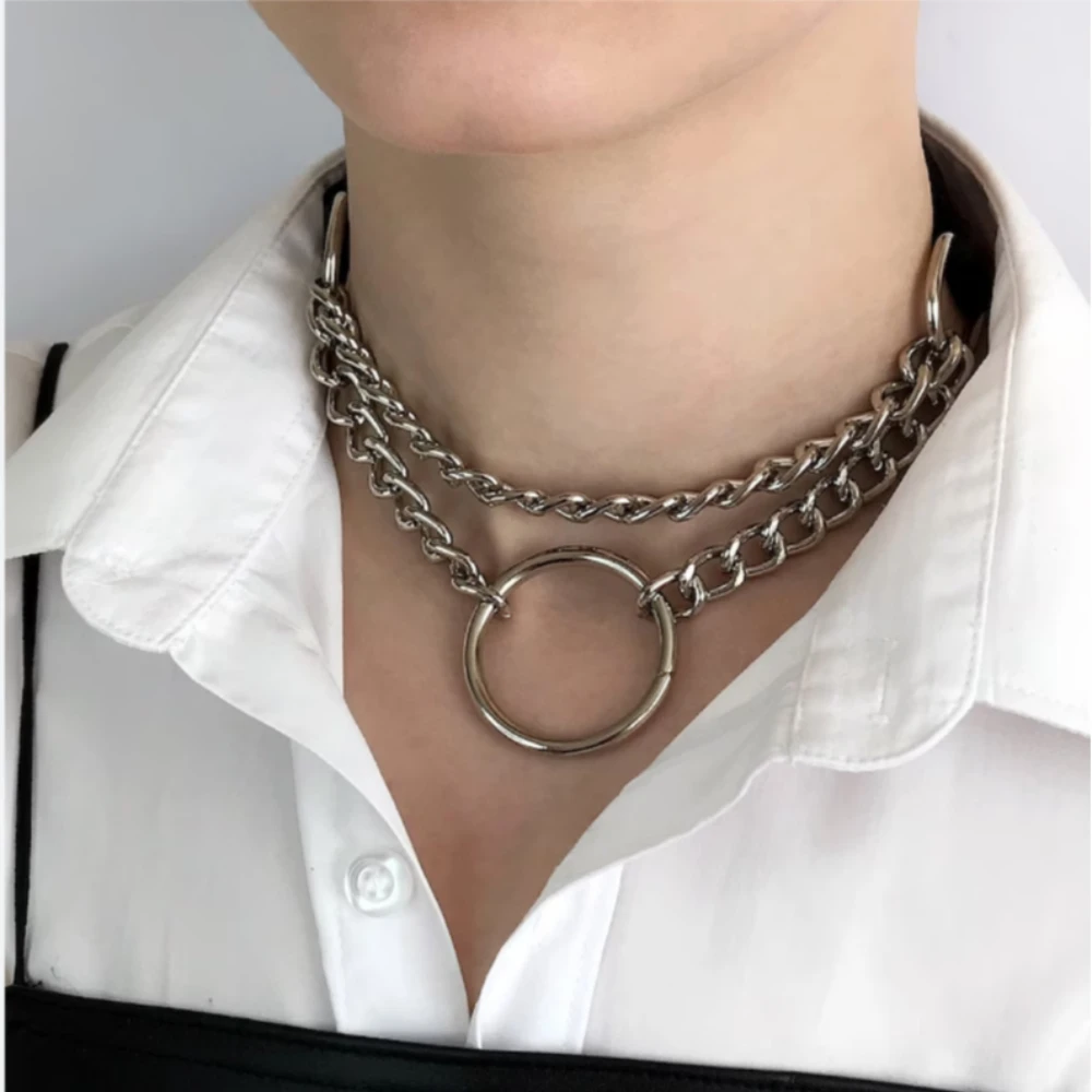 Punk Leder Körperkette Punk Leder Taillenkette Punk Taillengürtel Damen Damenmode Lederkette Kragen Gothic Halskette Alltagsaccessoires Halskette Anziehaccessoires