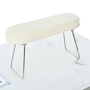 Manicure Table with Marbling Texture Tabletop, Electric Downdraft Vent and Wrist Cushion