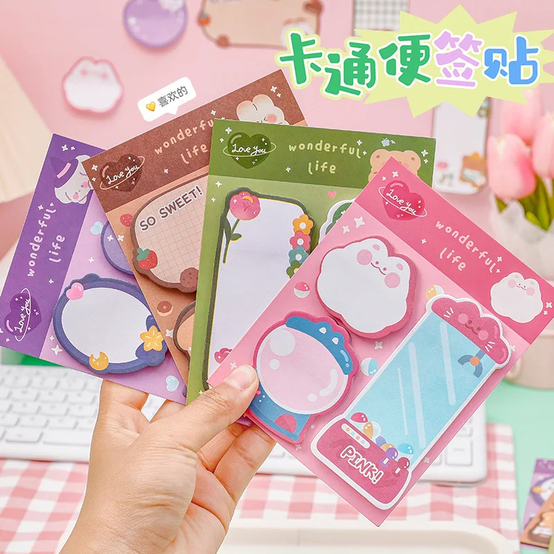 Adorable Kawaii Cartoon Sticky Note Set - Fun Stationery Collection