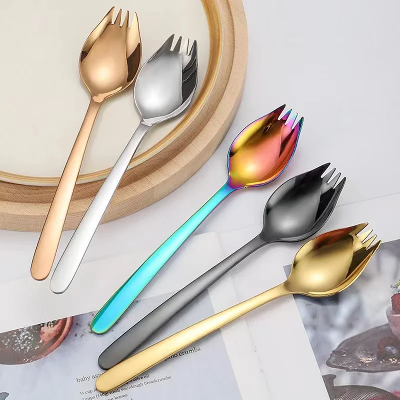 304 Stainless Steel Salad Cutlery Set Fork Spoon Gift Fruit Soup Western Food Children's