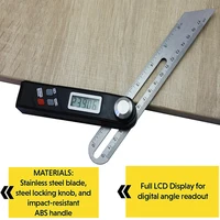 Digital Angle Ruler Stainless Steel Digital Protractor Gauge T Bevel Degree Electronic Level Woodworking Measurement Tool 1