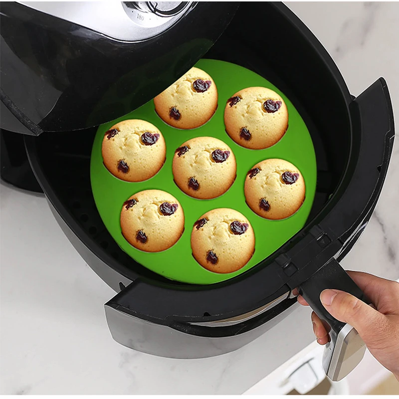7 Holes Airfryer Silicone Pot Muffin Cake Cup Mold Microwave Oven Baking  Mold Non-stick Air Fryer Baking Pan Kitchen Cake Tools - AliExpress