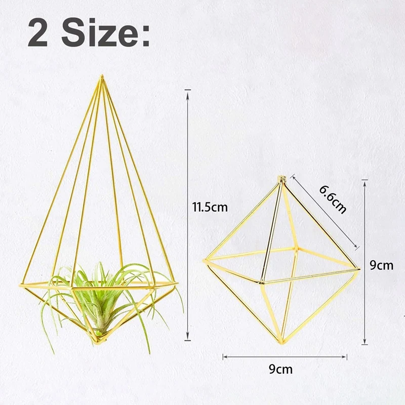 15 packs vzduch rostliny držák mini kov tabletop himmeli dekorace moderní geometrické pěstitel tillandsia vzduch kapraďorosty displej stánek