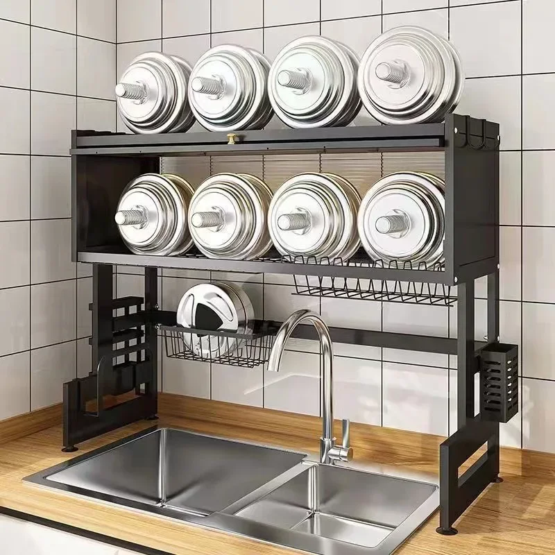 Stainless Steel Kitchen Cabinet Over-the-Sink Dish Drying Rack Multi-Organizer Sink Shelf for Kitchen Kitchenware