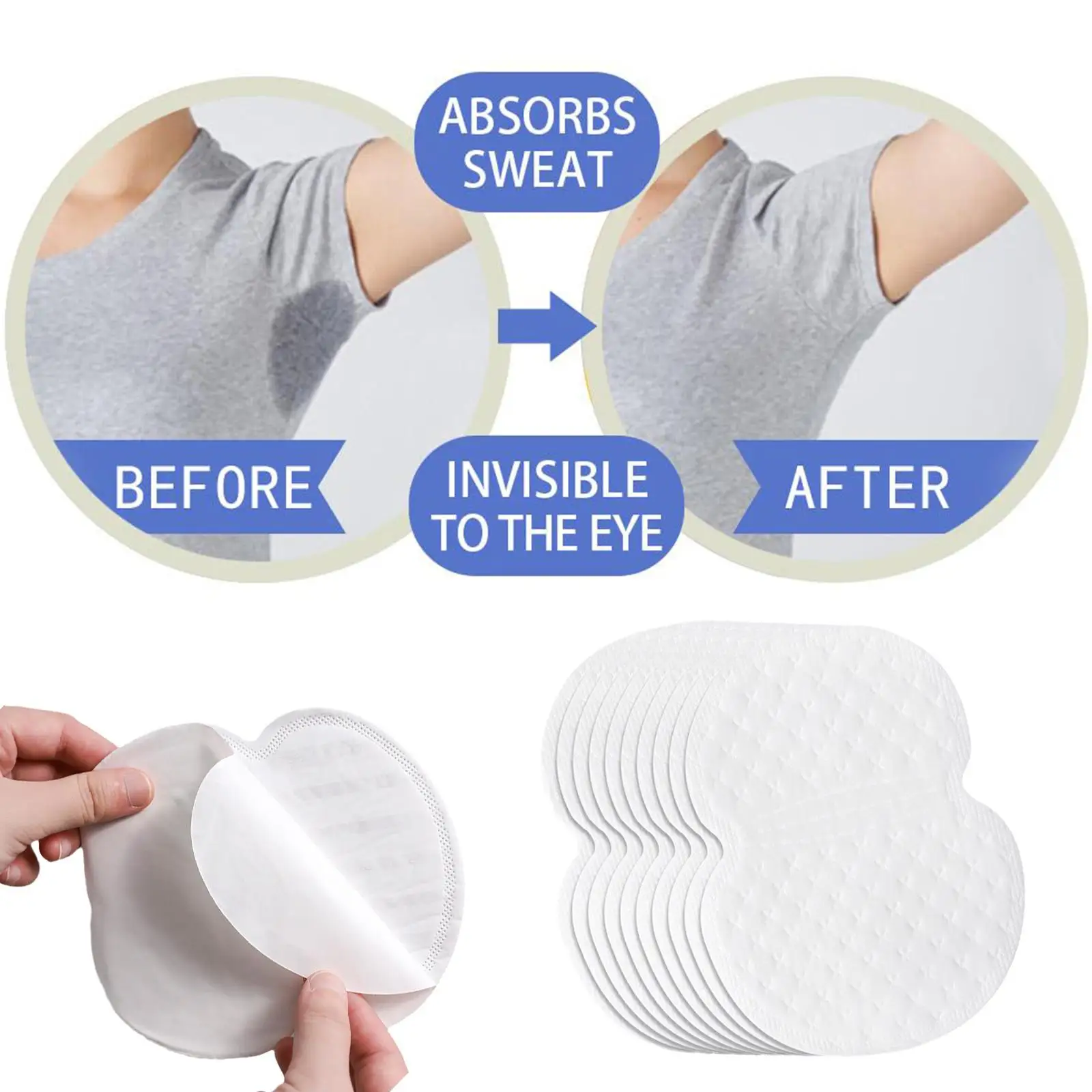 10pcs/set Summer Armpit Sweat Pads Underarm Deodorants Stickers Absorbing Disposable Anti Perspiration Patch