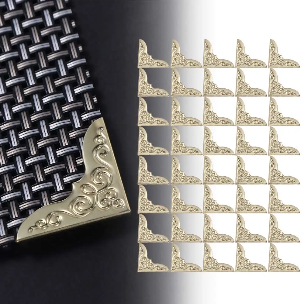 40 Pcs Iron Corner Protectors Book Scrapbooking Album Menu Folder Decor