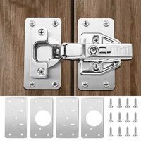 Cabinet Hinge Repair Plate Kit Kitchen Cupboard Door Hinge Mounting Plate With Holes For Cabinet Furniture Hardware Accessories 1