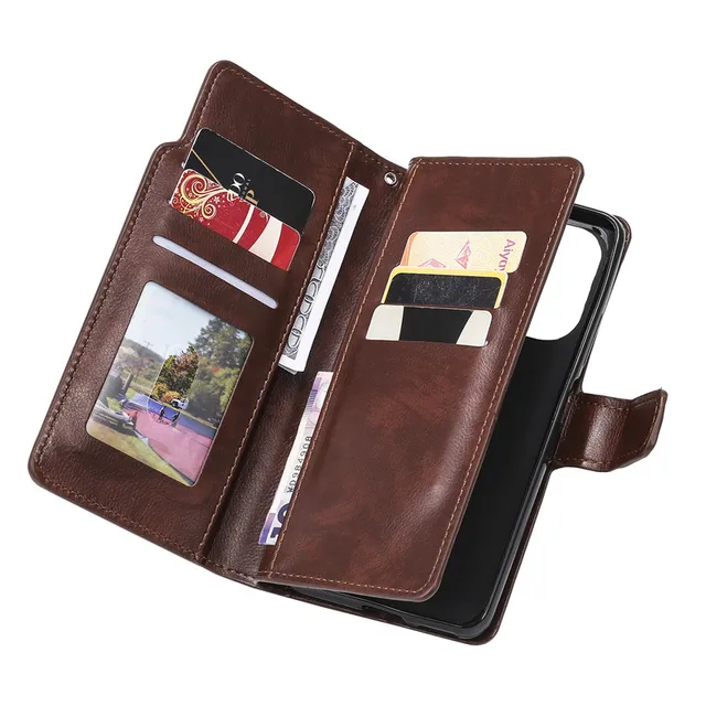 우아함과 실용성이 조화를 이루는 럭셔리 가죽 플립 지갑 케이스