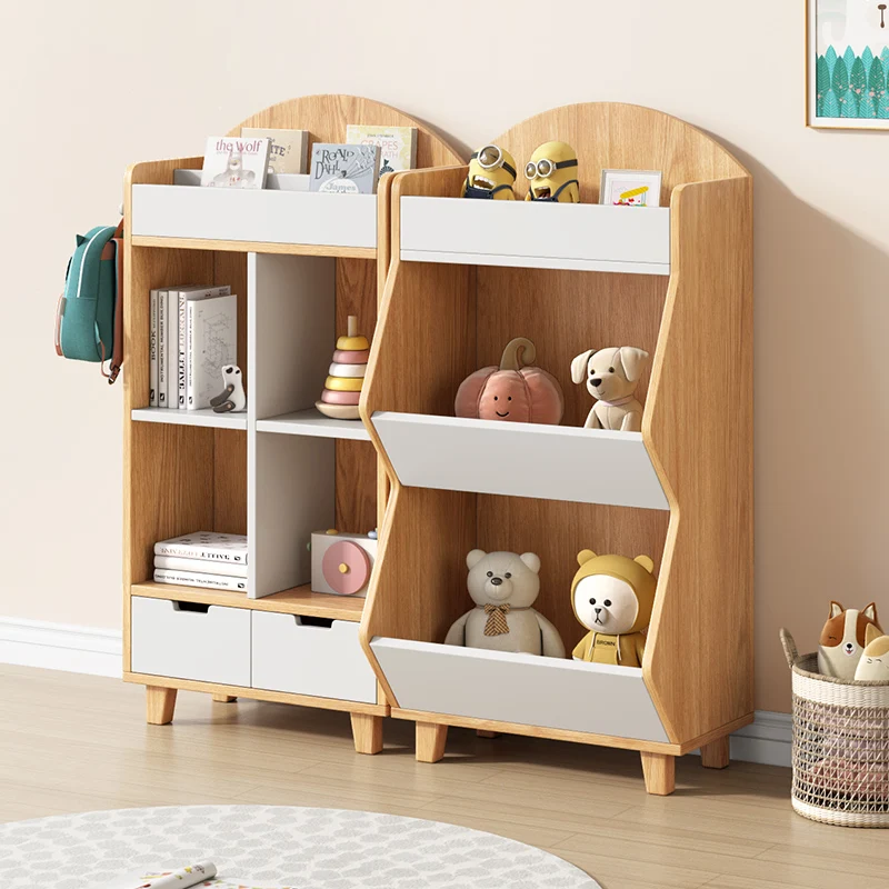 

Children's Storage Rack Combined Bookcase Kindergarten Baby Toy Picture Book Rack Home Floor-Standing Rack Bookshelf Locker