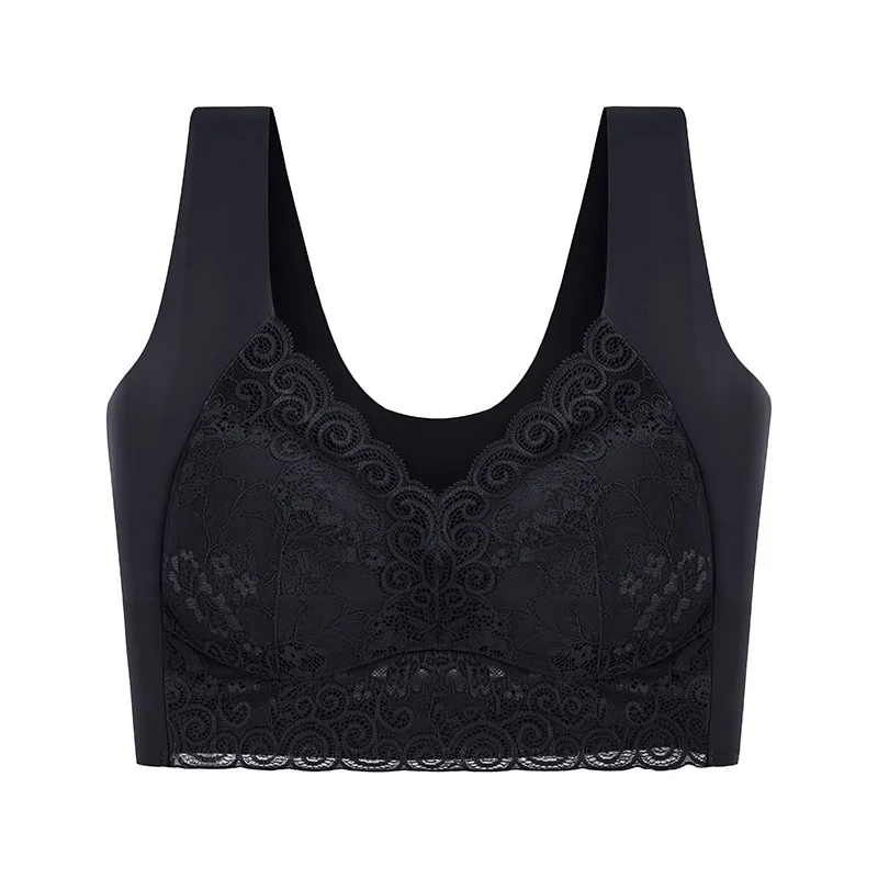 Women Lingerie Bra Lace Trackless Sports Thin Breathable Soft Comfortable Casual No Underwire V-Neck