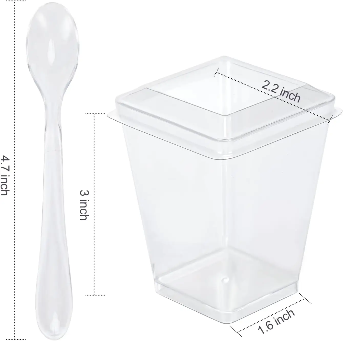 Plastic Cups 20PCS 160ml Dessert Cups With Lids Spoons For Pudding Cake Appetizer Jelly Yogurt Mousse Baking