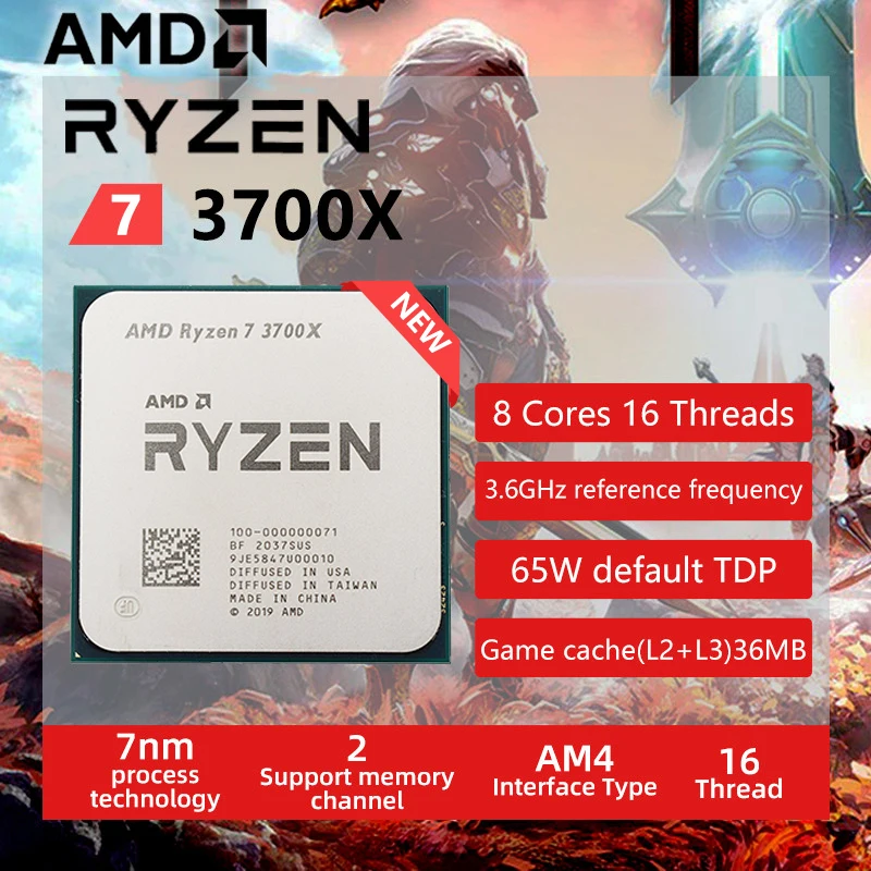 AMD Ryzen 3700X GHz Eight-Core Sinteen-Thread CPU Processor