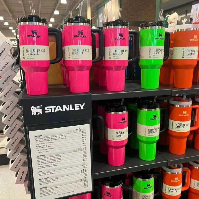 Stanley X Star Quenger H2.0 텀블러, 손잡이가 달린 빨대 뚜껑, 스테인리스 스틸 커피 머그잔, 자동차 진공 컵