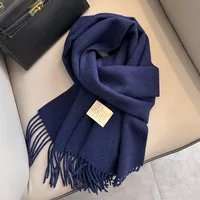 100% Wool Winter Scarf For Women Long Warm Cashmere Scarves Hijab Solid Lady Shawl Wrap Female Pashmina Bandana Head Scarfs New - Image 3
