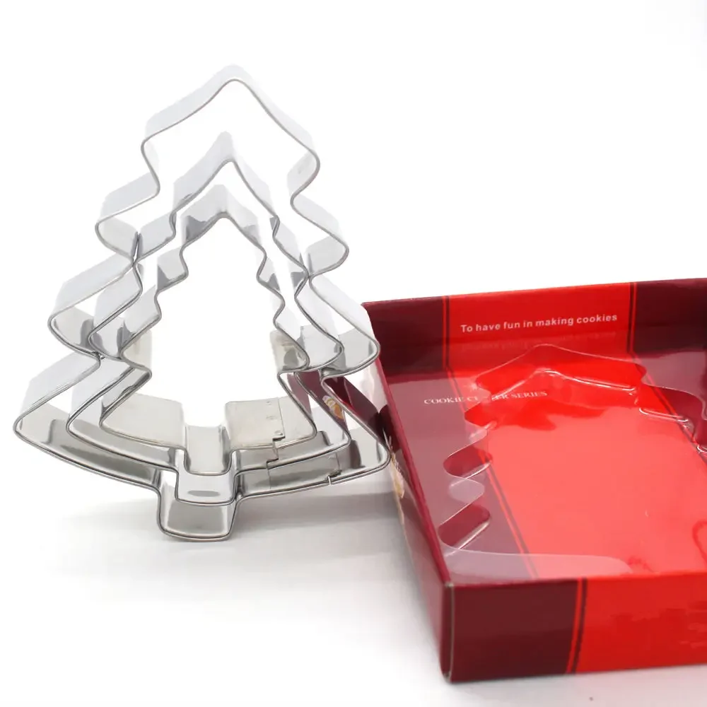Cookie Cutters Christmas Tree Snowman Gingerbread Boy Candy Cutters 3 Pieces Set
