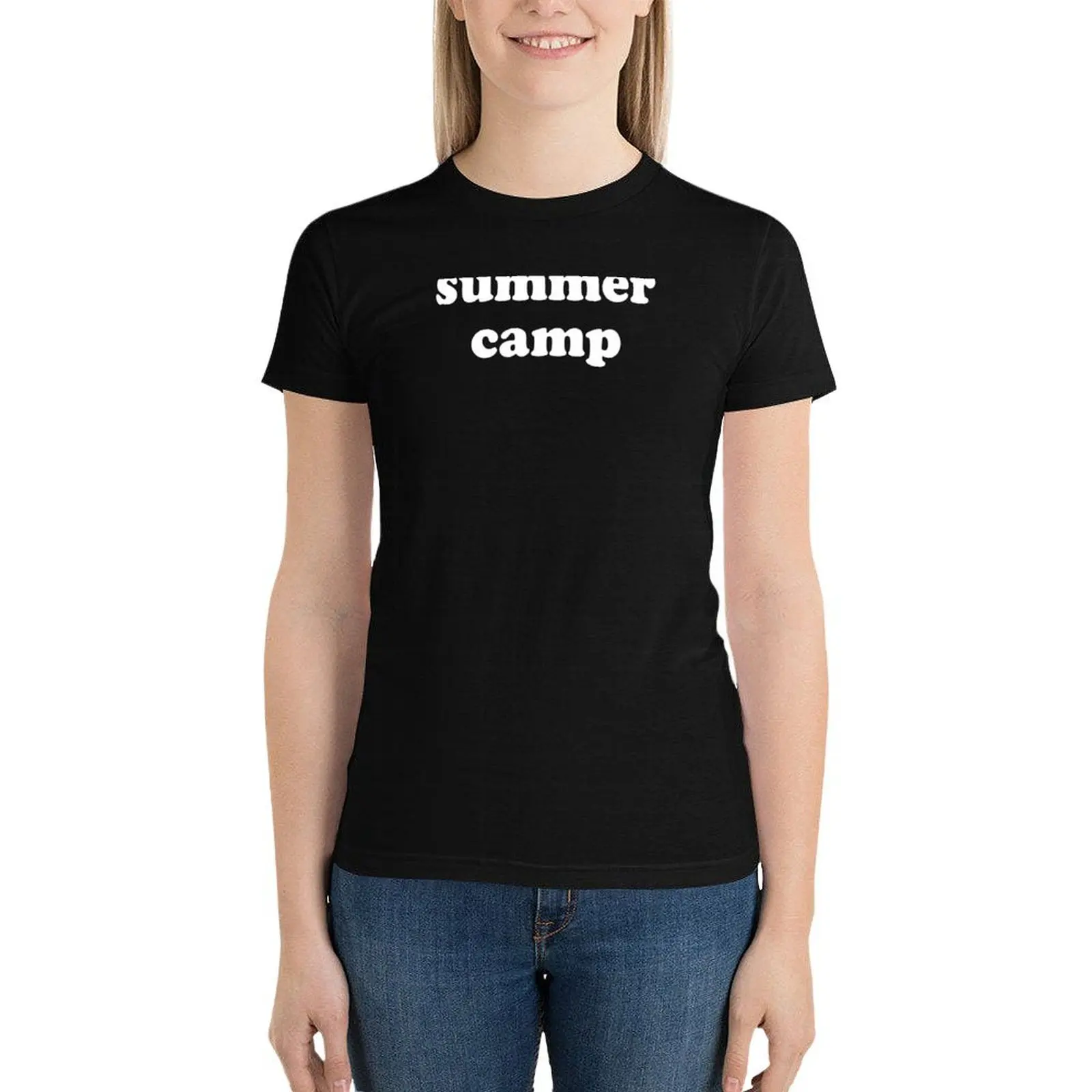 vintage summer camp T-Shirt anime clothes Blouse aesthetic clothes kawaii clothes t-shirts for Women cotton