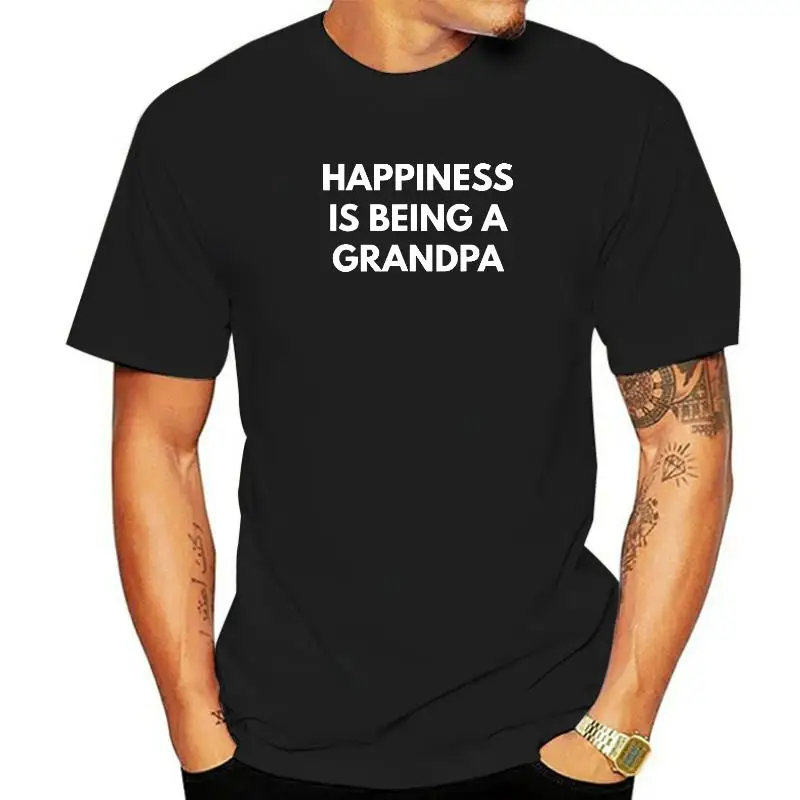 

Мужские футболки на заказ с надписью «Happiness Is A футболка с надписью Grandpa», футболки со скидкой, хлопковые топы, мужские футболки в стиле хип-хоп