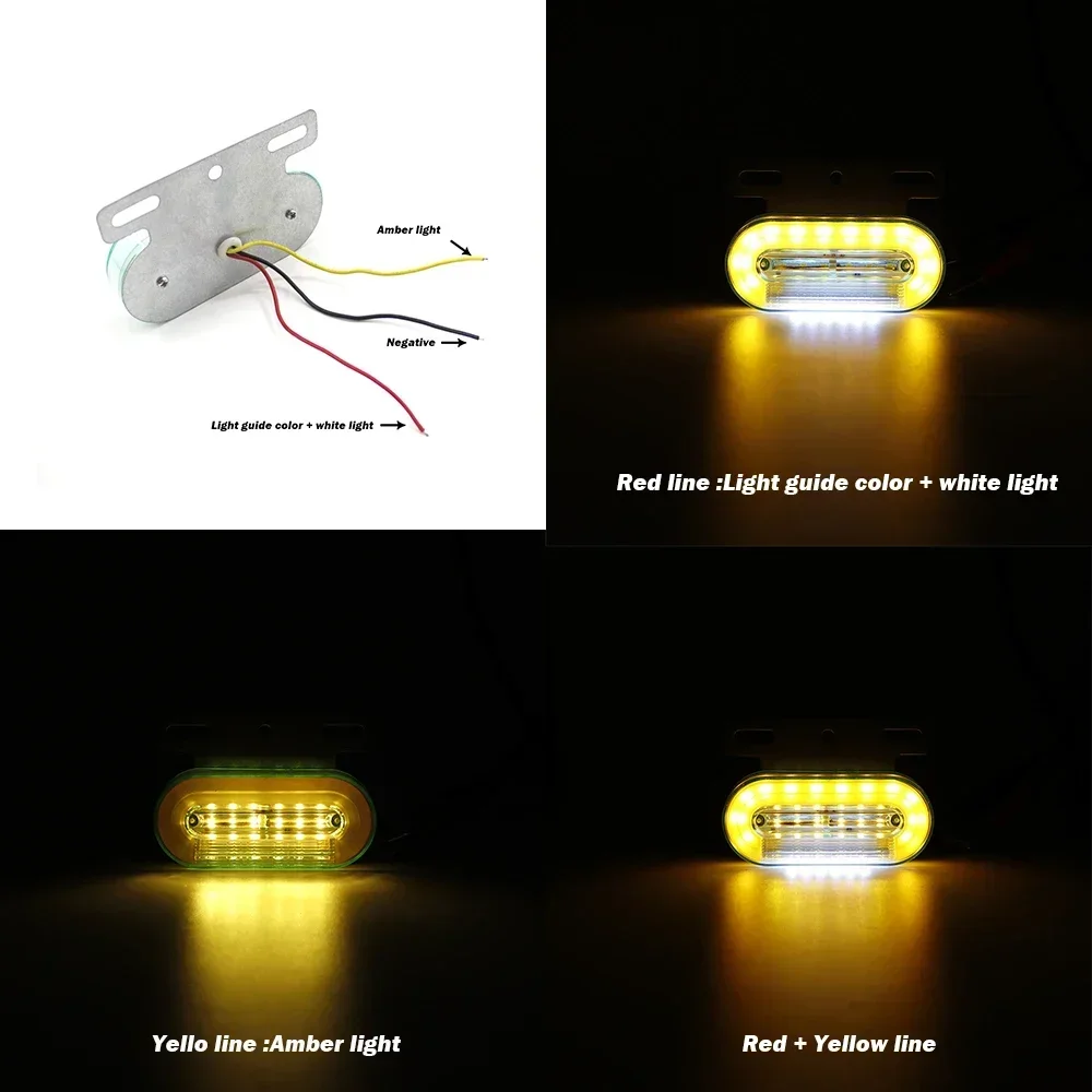 ATVOV 6PCS 12V 24V LED Car Truck Side Marker Light External Tail Warning Signal Indicator Lamp Trailer Lorry Boat Bus 3 Modes