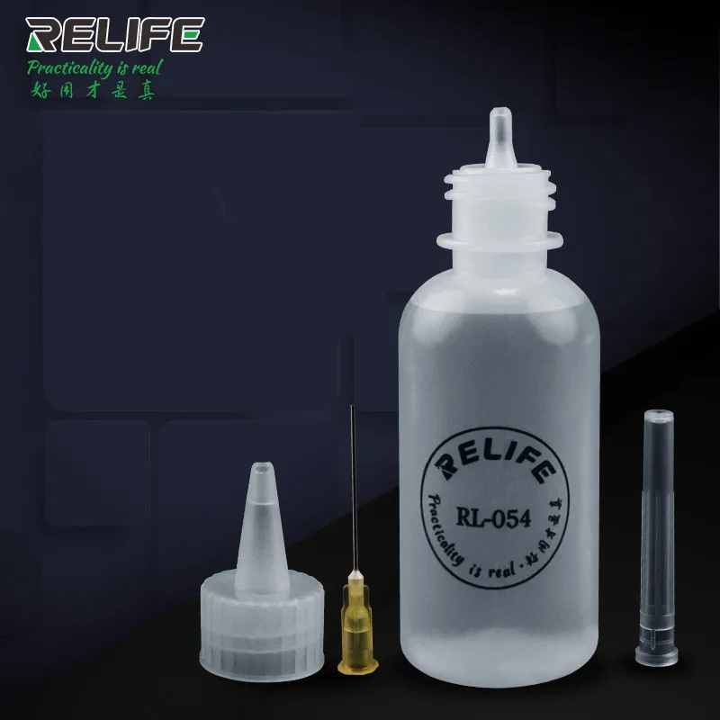RELIFE RL-054 50ml Push Liquid Alcohol Bottle Dispenser for Rosin Solder Flux Paste Mobile Phone PCB Cleaning Welding Repair liquid bottle dispenser