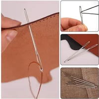Aiguilles à coudre à grands yeux, 30 pièces, aiguilles à coudre en cuir faites à la main, fil d'acier, aiguilles à tricoter, ensemble d'outils de couture 2