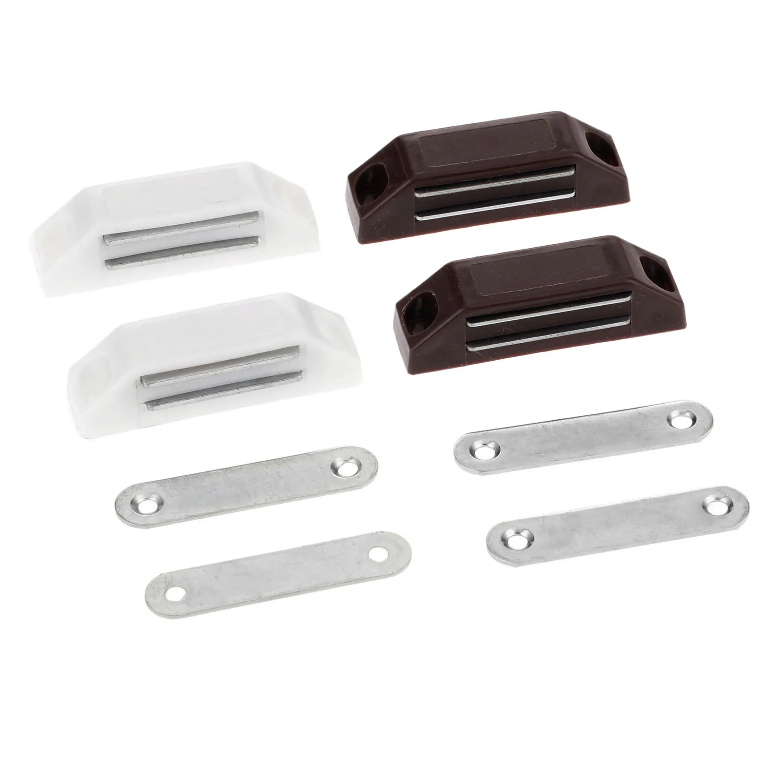 DRELD 4Pcs Magnetic Door Catches Furniture Fittings Kitchen Cupboard Wardrobe Magnetic Cabinet Latch Catches with Screws 59*16MM