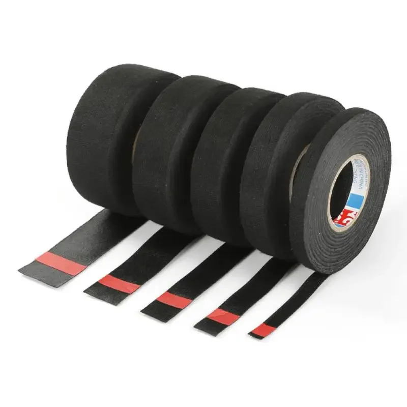 15mm Adhesive Cloth Fabric Tape Wool Roll Black Wiring Harness Electric  Cable Wire Tape Tools