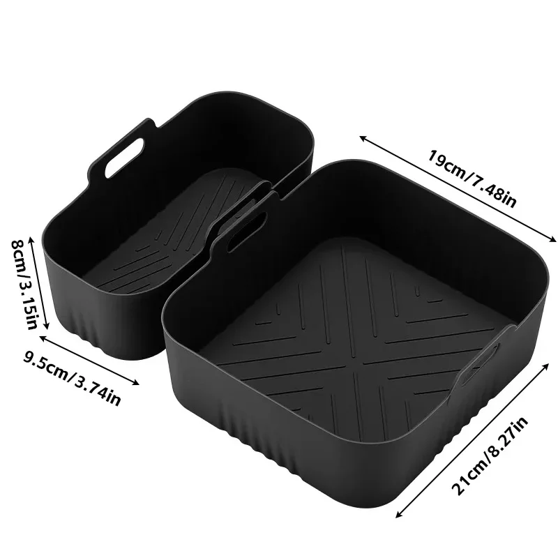 Silicone Liner for Rectangle Air Fryer - Versatile Basket Mold (Big & Small Sizes Available)