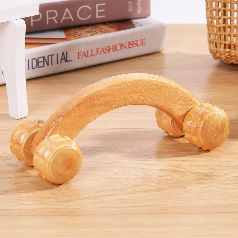 Face Massage Wood Massager Foot Massage Hand Push Roller Slingshot Shoulder Neck Waist Head Body Massage Tool